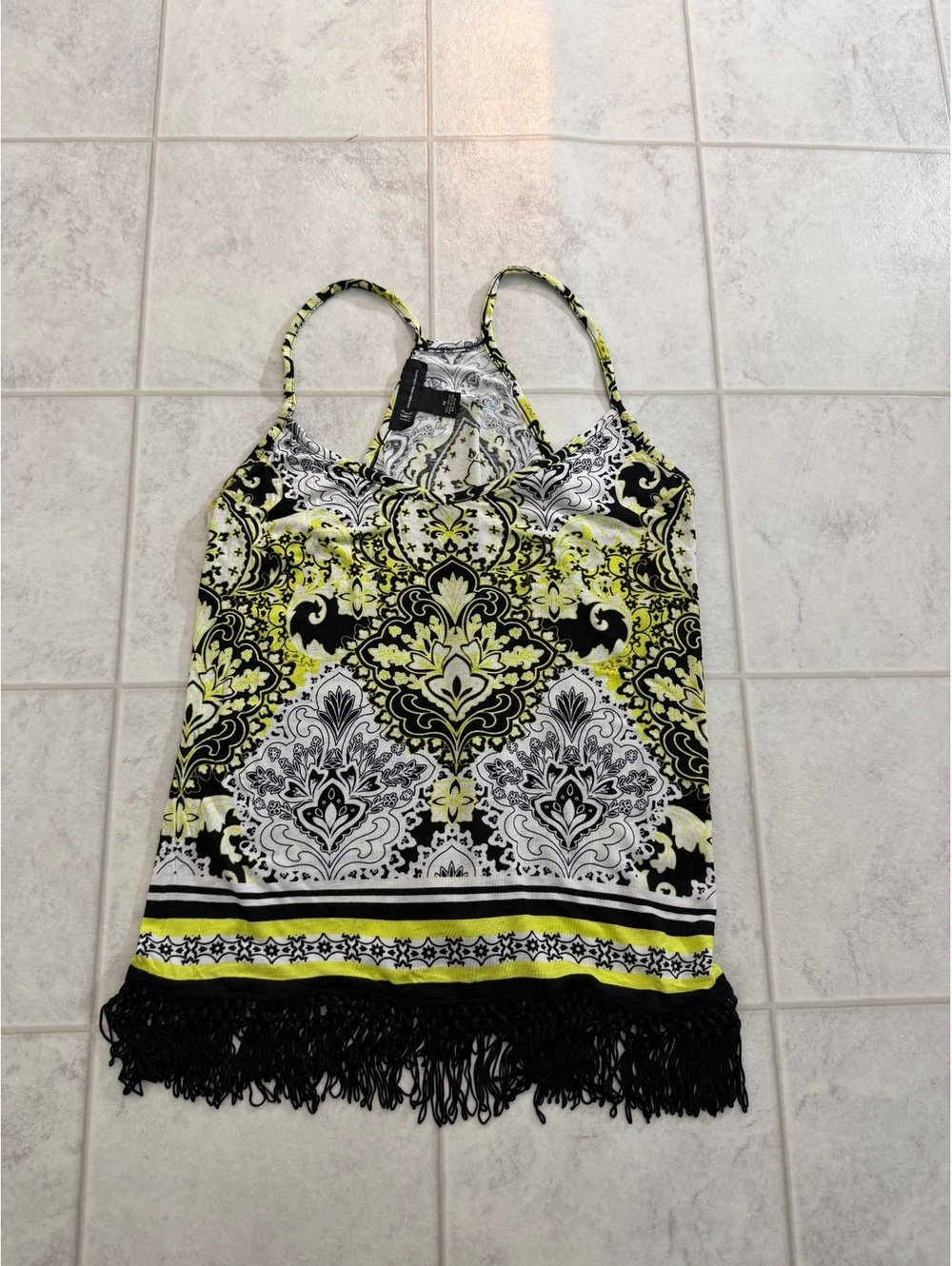 INC International Concepts printed fringe camisole top